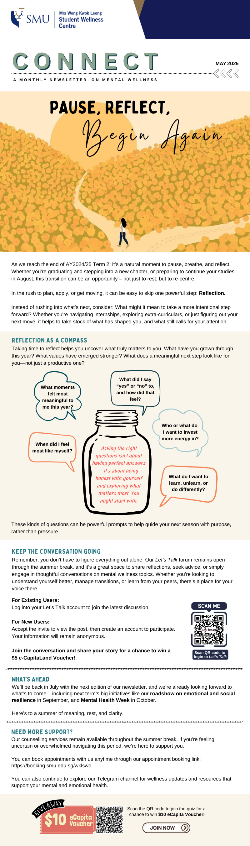 CONNECT May Issue - Pause, Reflect, Begin Again