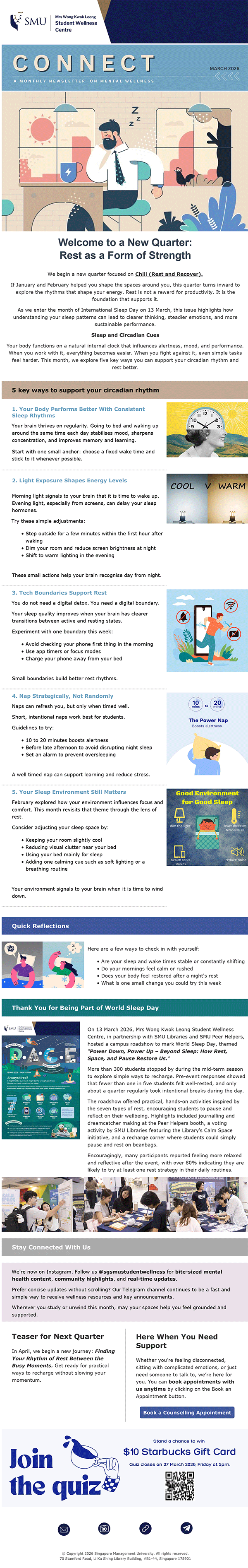 CONNECT March: Welcome to a New Quarter: Rest as a Form of Strength