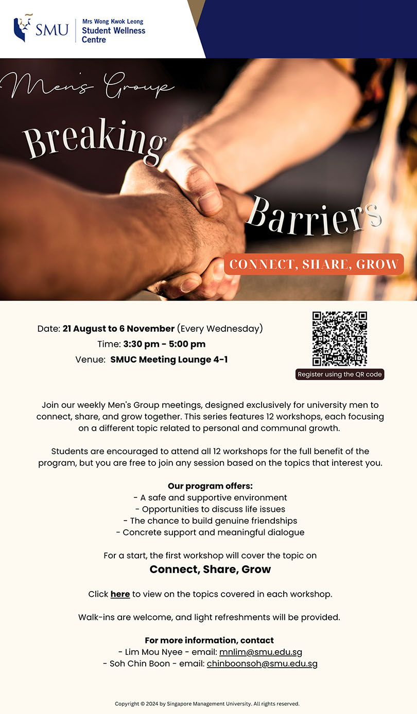 Men's Group Breaking Barriers - Connect, Share, Grow Workshop